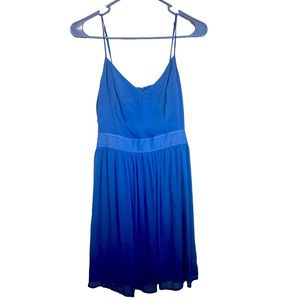 Medium blue dress.
